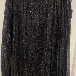 Simply Vera Vera Wang Black and Blue Sequin A-Line Skirt